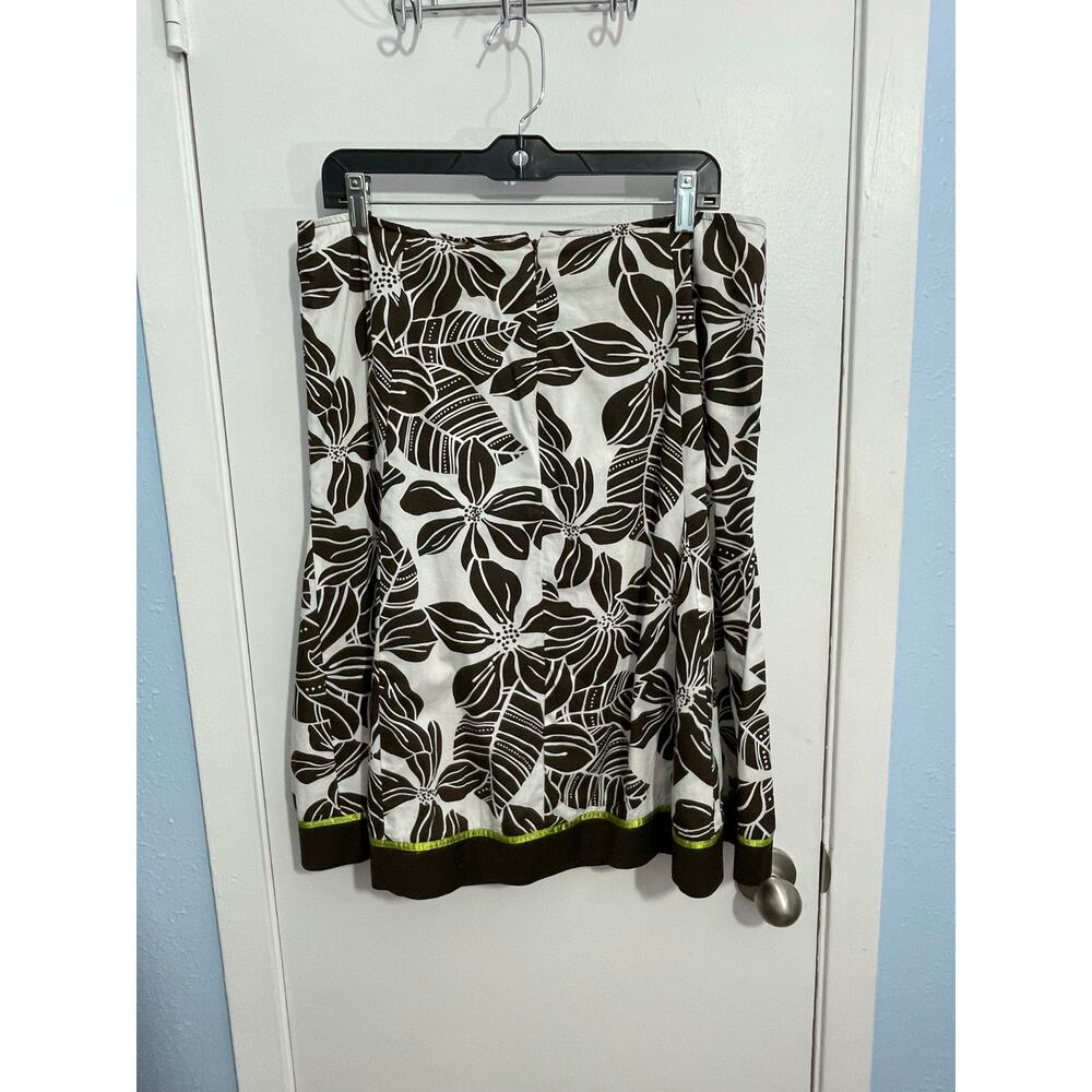 Y2k Robbie Bee Skirt Size 14 Brown Floral Boho Beachy Monica Friends